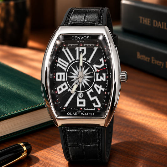 Denvosi Premium Analog Quartz Curvex Dial Men’s Watch with Stylish Strap and Date