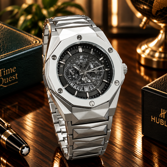 Hublot Geneve Butterfly Lock Chain Watch With Date Display For Men