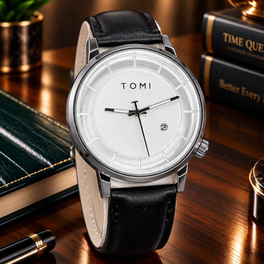 TOMI T-101 Analog Quartz Movement Straps Watch With Date Display For Men