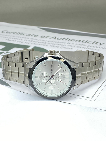 WESTCHI Luxury Chronograph Working Analog Stainless Steel Made Chain Watch for Men