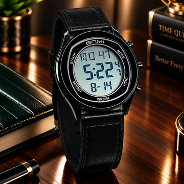 BNMI Digital Display Round Dial Multi-Functional Straps Watch For Men