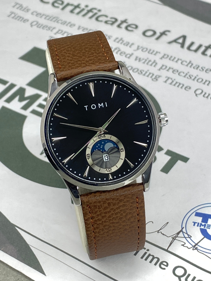 TOMI T-024 Round Dial Analog Quartz Movement Straps Watch With Magnetic Lock & Date Display
