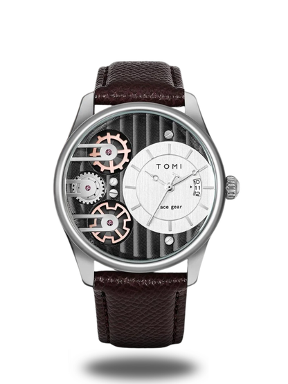 TOMI T-106 Analog Display Face Gear Dual Strap Watch For Men