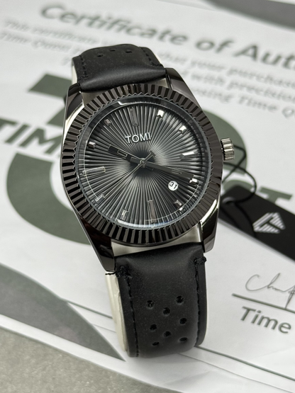 TOMI T-098 Premium Quality Round Dial Analog Quartz Movement Straps Watch
