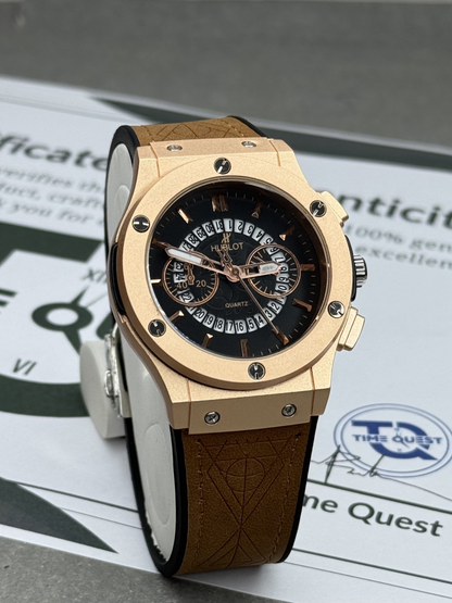 HUB Geneve Analog Display Straps Watch With Date Display & Master Lock