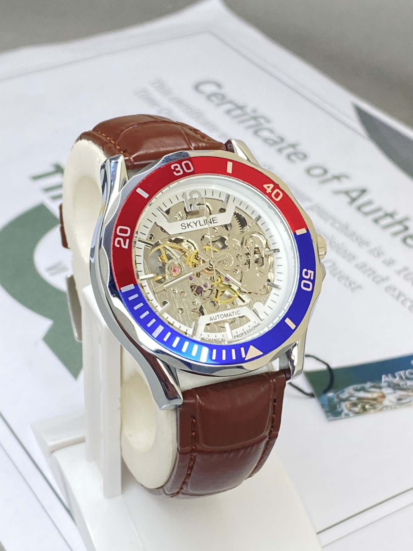 SKYLINE Mechanical Automatic Watch for Men with Rotating Bezel