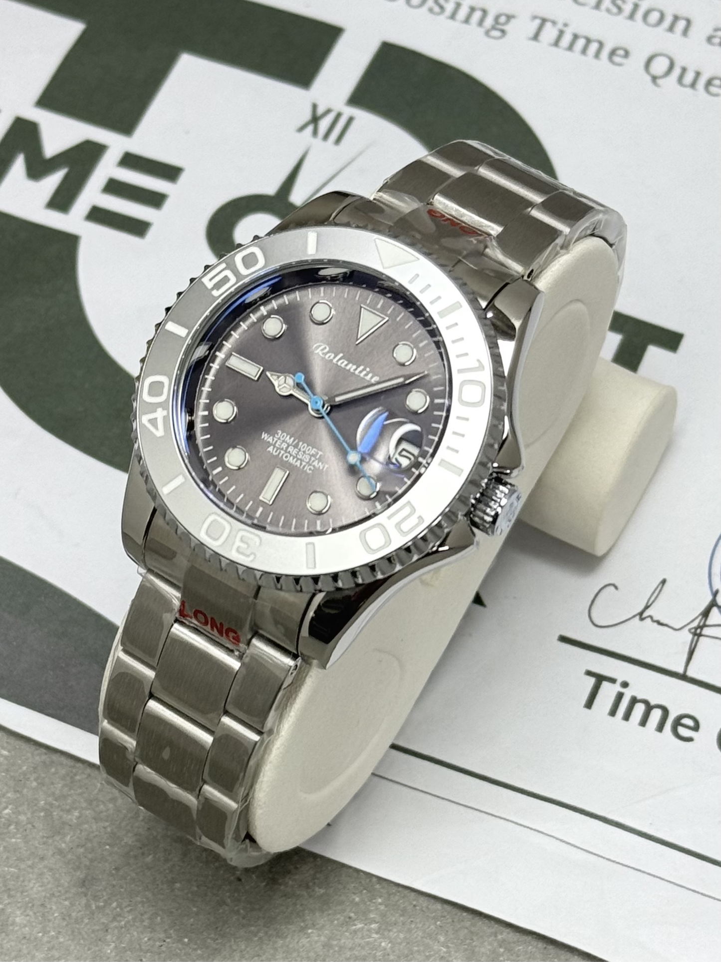 Rolantise Luxury Automatic Mechanical Movement Rotatable Bezel Chain Watch