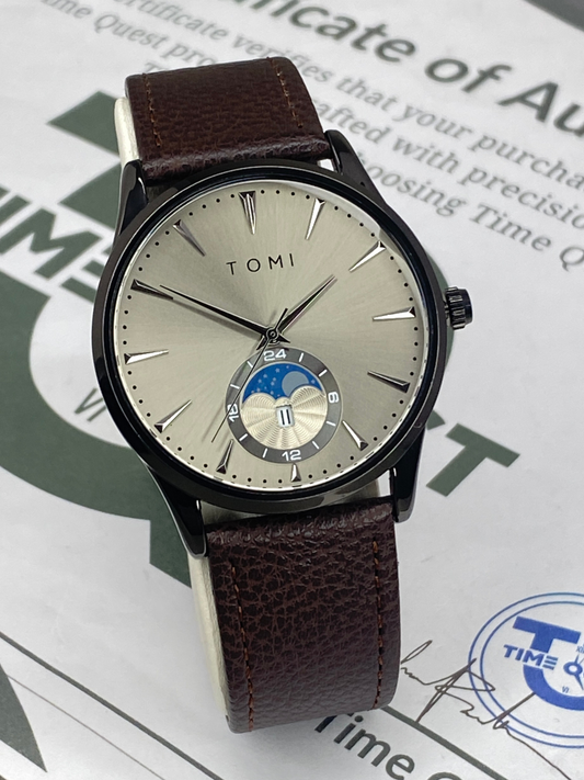 TOMI T-024 Round Dial Analog Quartz Movement Straps Watch With Magnetic Lock & Date Display