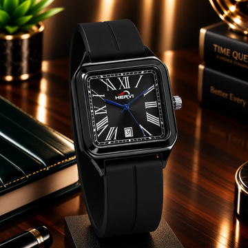HERYI Square Design Magnetic Lock & Silicone Straps Watch For Men