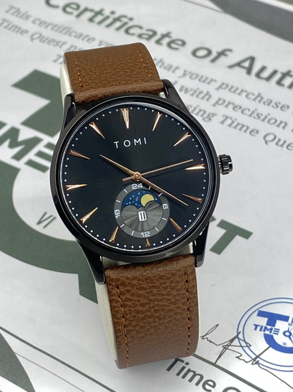TOMI T-024 Round Dial Analog Quartz Movement Straps Watch With Magnetic Lock & Date Display