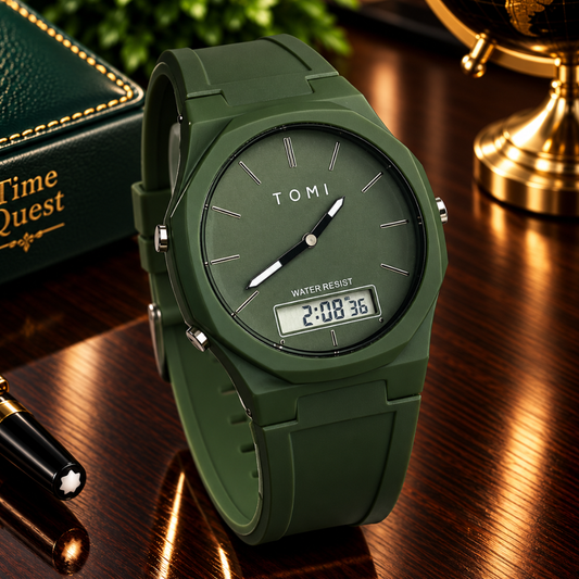 Tomi T-238 Dual Time ( Analog & Digital ) Watch for Men