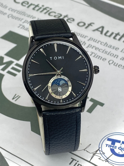 TOMI T-024 Round Dial Analog Quartz Movement Straps Watch With Magnetic Lock & Date Display