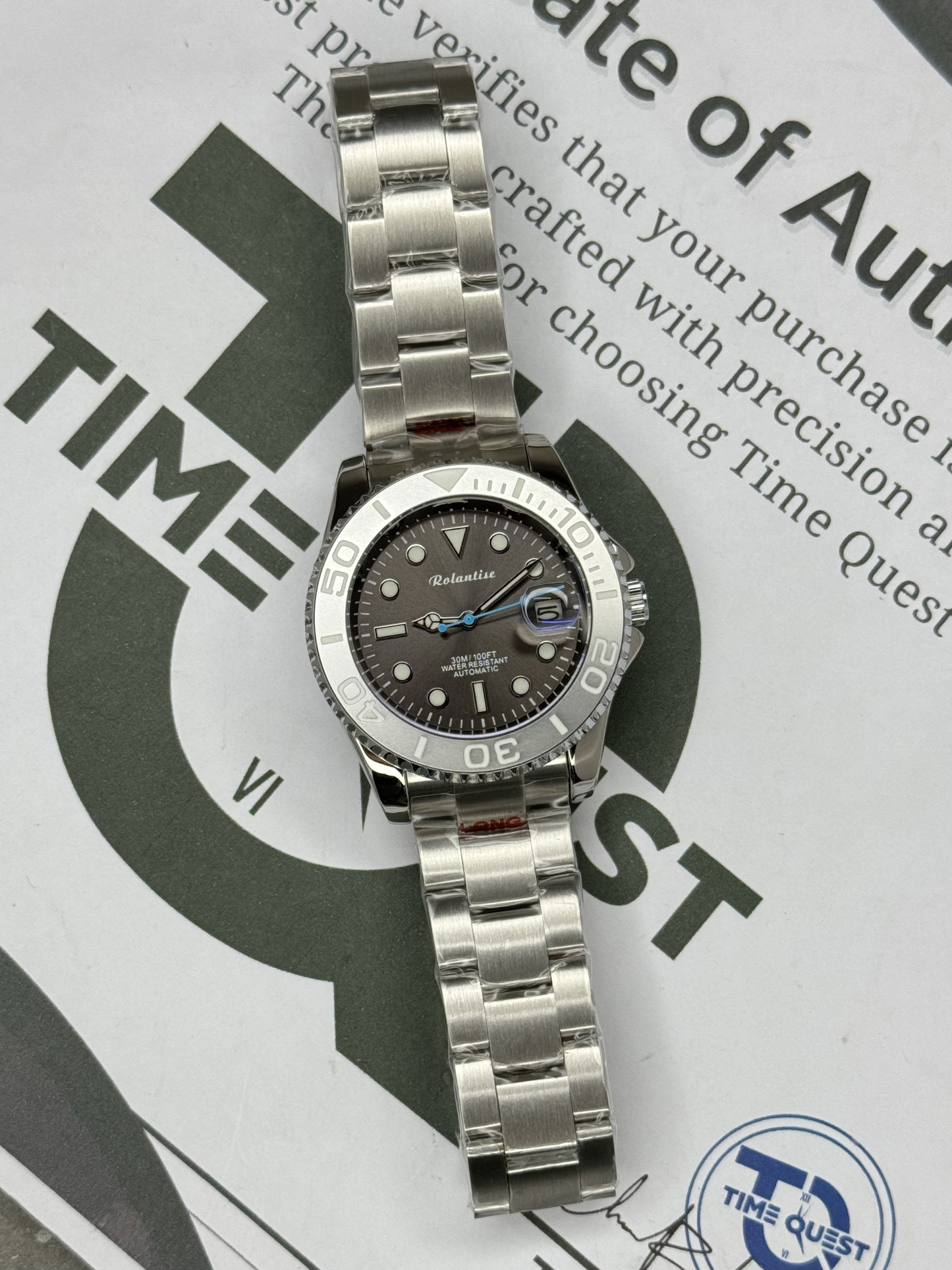 Rolantise Luxury Automatic Mechanical Movement Rotatable Bezel Chain Watch