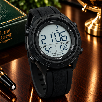 PIAOMA Multi Functional Sports Watch With Round Dial and Digital Display