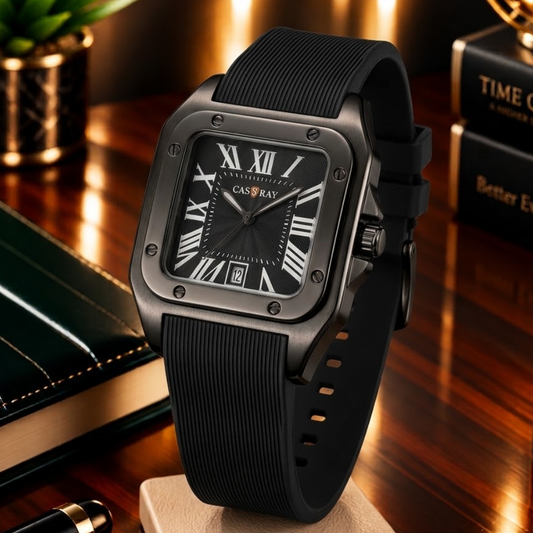 CASSRAY Analog Display Square Dial Durable Straps Watch For Men