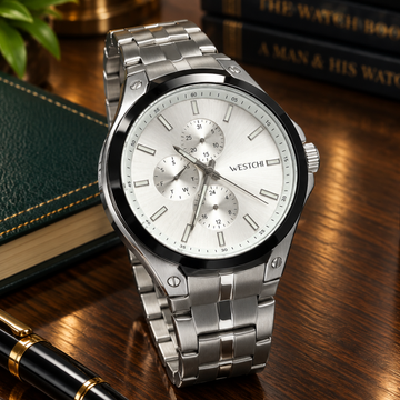 WESTCHI Luxury Chronograph Working Analog Stainless Steel Made Chain Watch for Men