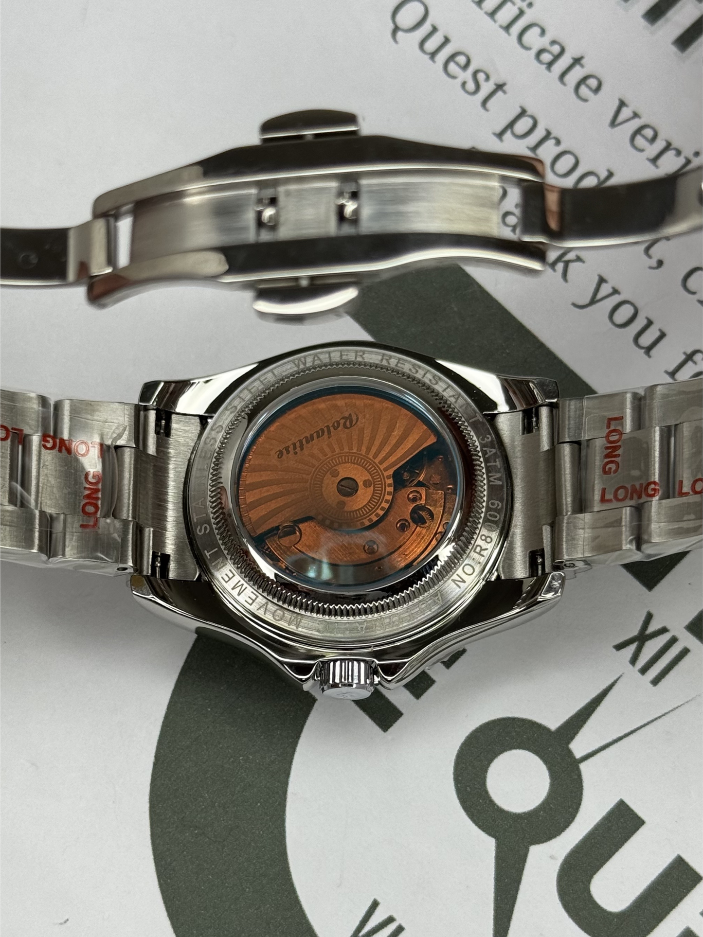 Rolantise Luxury Automatic Mechanical Movement Rotatable Bezel Chain Watch