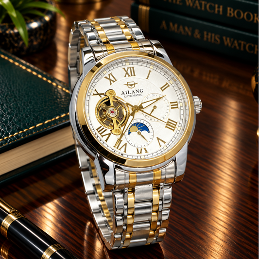 AILANG Automatic Mechanical Movement Premium Stainless Steel Chain Watch for Men