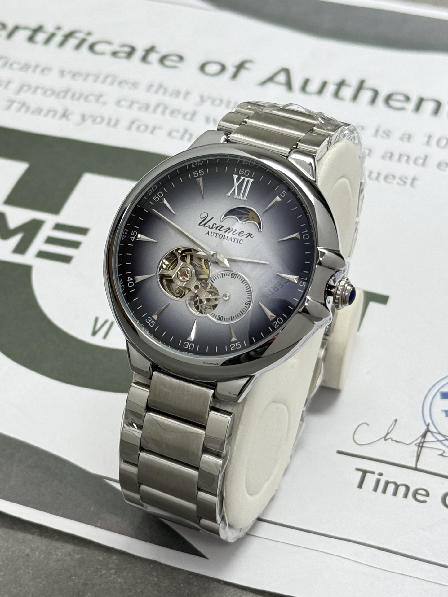 Usamer Premium Quality Automatic Mechanical Movement Chain Watch For Men