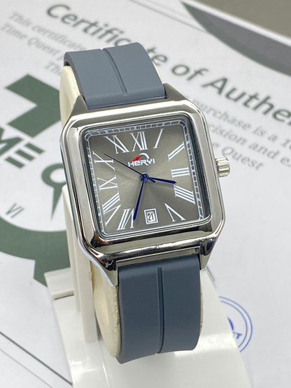 HERYI Square Design Magnetic Lock & Silicone Straps Watch For Men