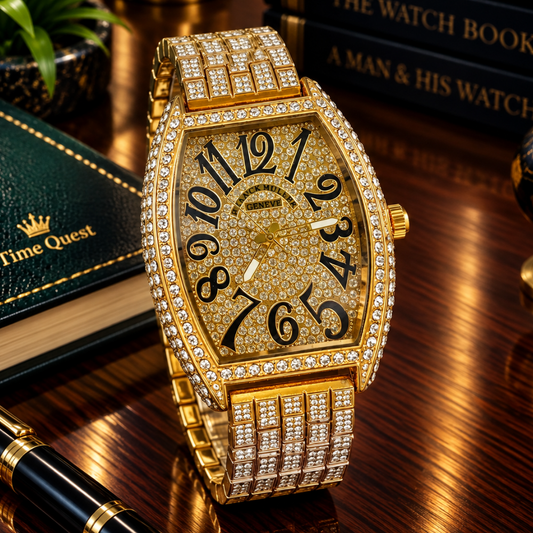 Franck Muller-FY8620 Curvex iced Out Luxury Analog Stainless Steel Made Watch For Men