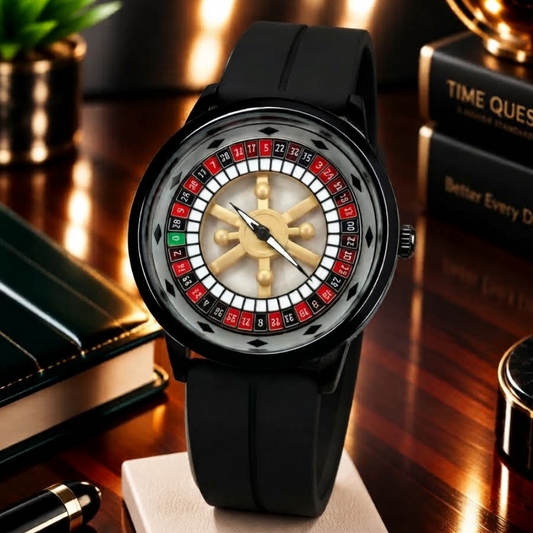 Heyri Rotatory Dial Caseno Design Watch with Silicon Straps & Magnetic Lock for Men