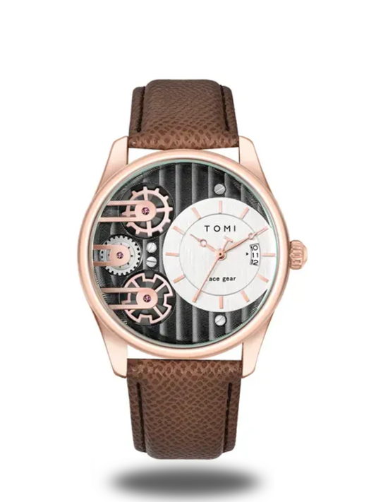 TOMI T-106 Analog Display Face Gear Dual Strap Watch For Men