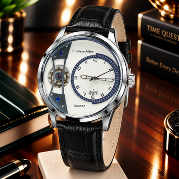 Cristiano Aillen Men’s Face Gear Display Analog Quartz Watch with Strap and Date Display