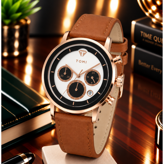 TOMI T-603 S6 Series Luxury Men’s Watch Gift Set with Cufflinks & Tie Pin Elegant Business Box