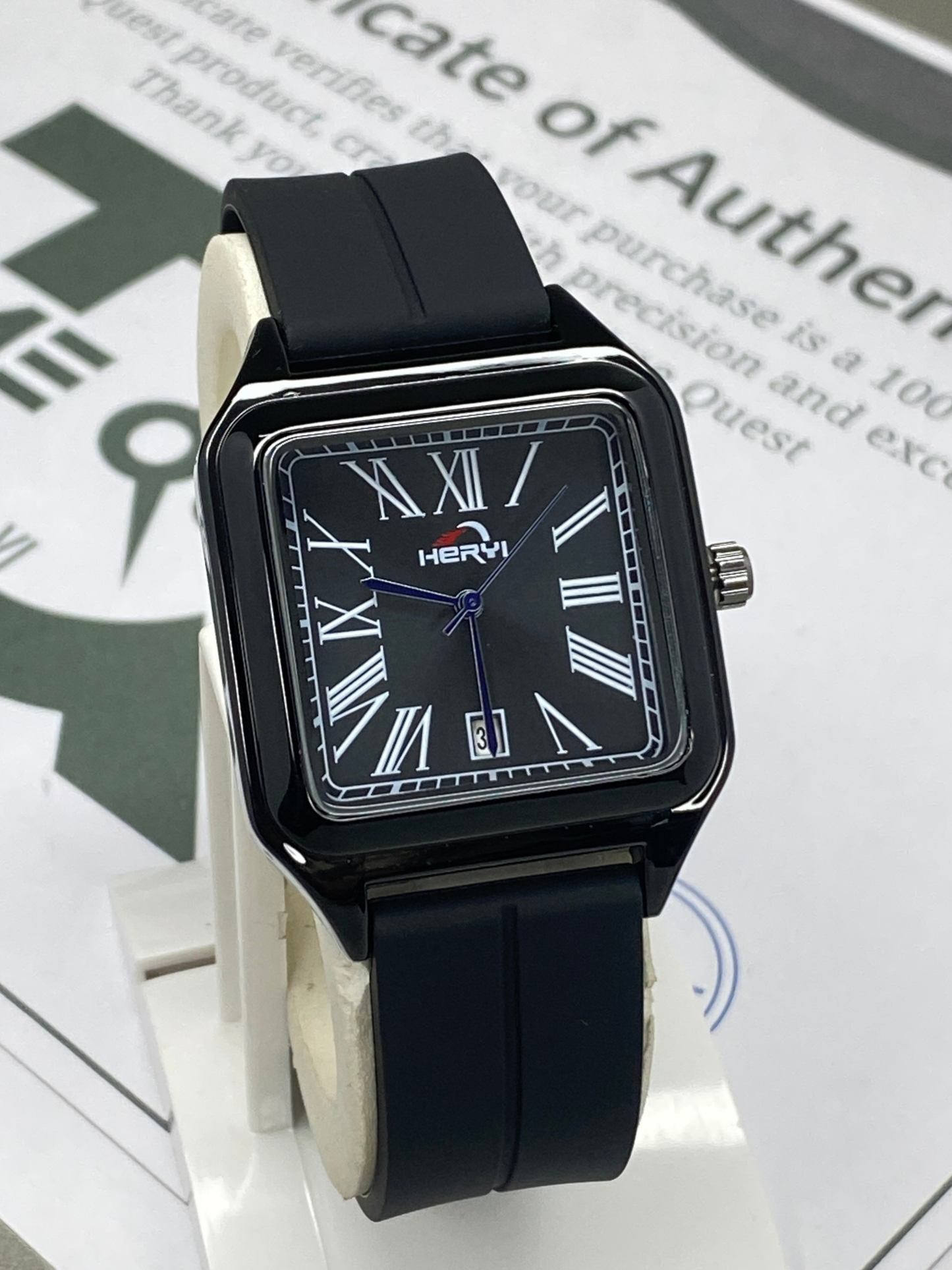 HERYI Square Design Magnetic Lock & Silicone Straps Watch For Men