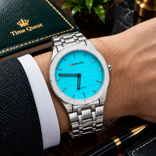 MAIMASHI Slim Analog Stainless Steel Chain Watch for Men