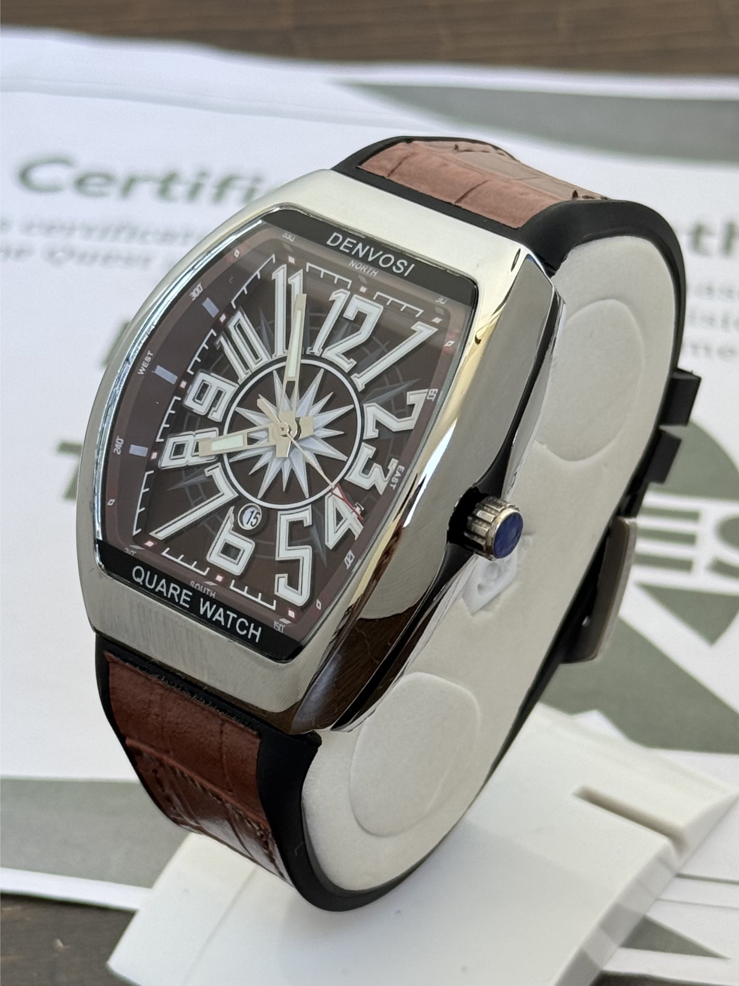 Denvosi Premium Analog Quartz Curvex Dial Men’s Watch with Stylish Strap and Date