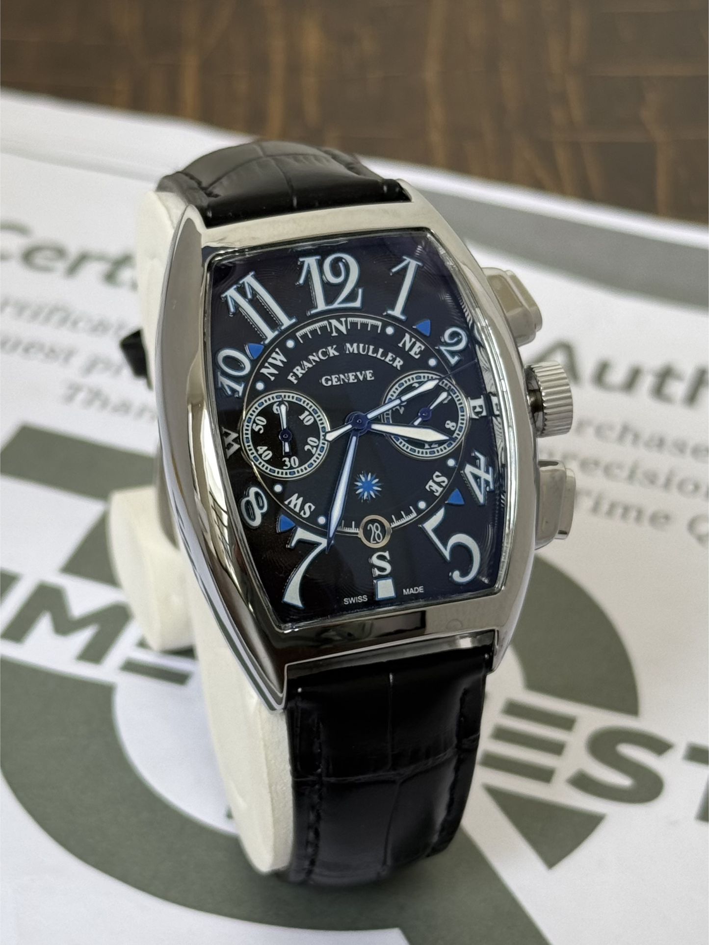 FRANCK MULLER Swiss Made Premium Chronograph Watch for Men with Smooth Sweep Movement