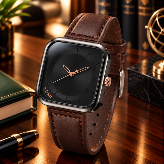 Tomi T-093 Square Design Straps Watch