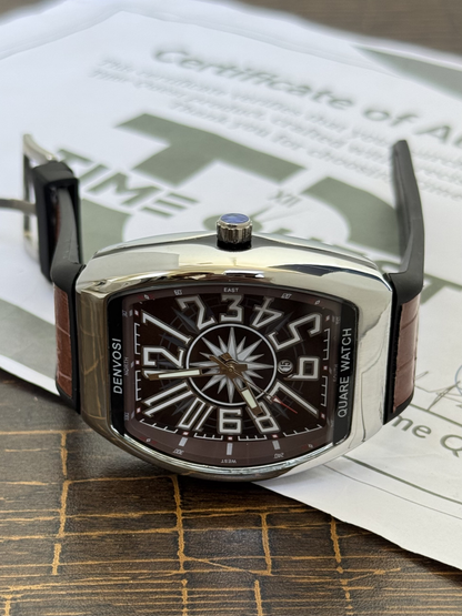 Denvosi Premium Analog Quartz Curvex Dial Men’s Watch with Stylish Strap and Date