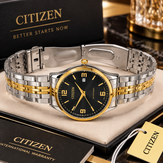 CITIZEN Analog Quartz Movement Couple Watches With Date Display - A Perfect Couple Gift