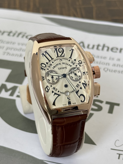 FRANCK MULLER Swiss Made Premium Chronograph Watch for Men with Smooth Sweep Movement