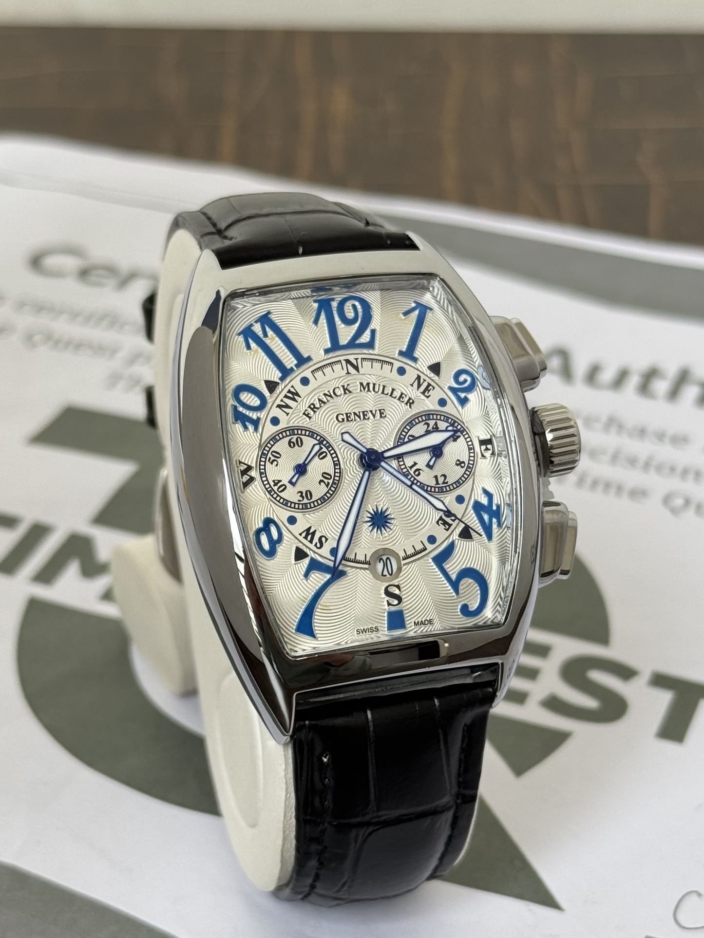 FRANCK MULLER Swiss Made Premium Chronograph Watch for Men with Smooth Sweep Movement