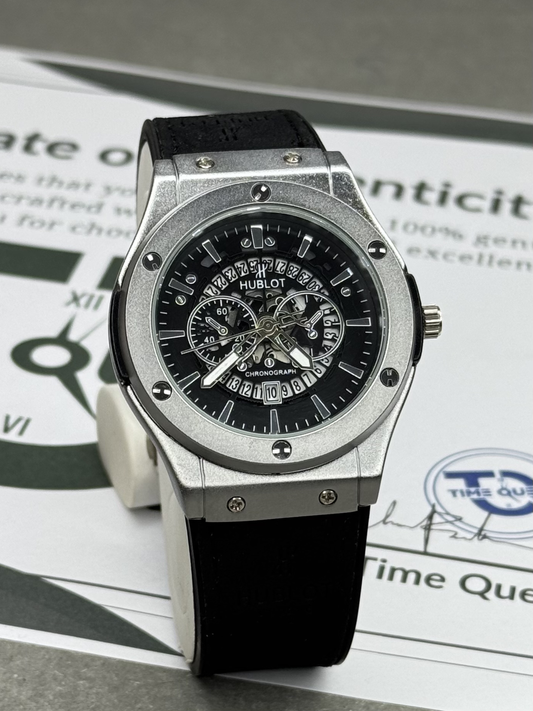 HUB Geneve Analog Display Straps Watch With Date Display & Master Lock