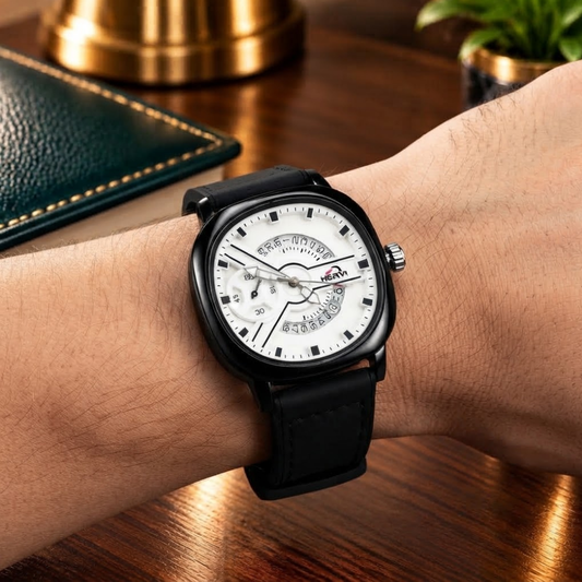 HERYI Men's Square Dial Analog Quartz Movement Straps Watch With Date Display