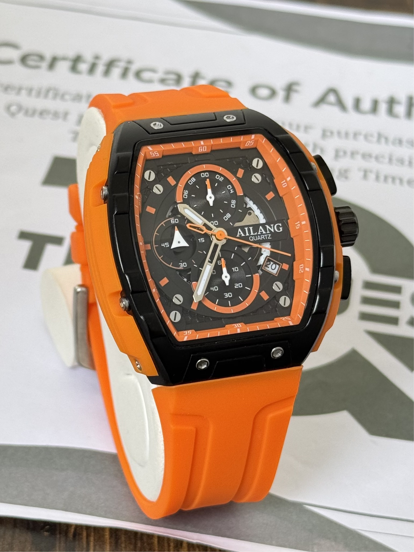AILANG Premium Chronograph Analog Quartz Watch for Men with Comfortable Silicone Band
