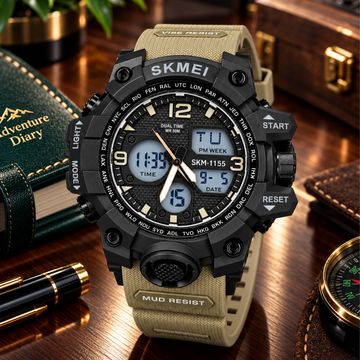 SKMEI 1155 Men's Analog Digital Sports Watch – Dual Display with Multifunctional Features