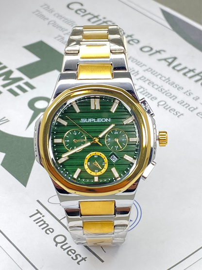 SUPLEON Analog Quartz Octagonal Dial Stainless Steel Made Luxury Chain Watch For Men