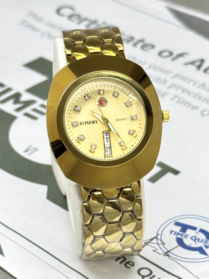 Men's Analog Quartz Movement Luxury Stainless Steel Chain Watch With Date & Day Display