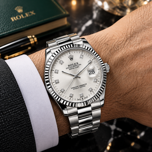 RLX Oyster Perpetual Round Dial Analog Quartz Movement Chain Watch With Date Display For Men