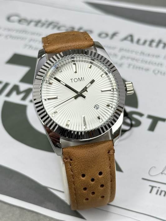 TOMI T-098 Premium Quality Round Dial Analog Quartz Movement Straps Watch