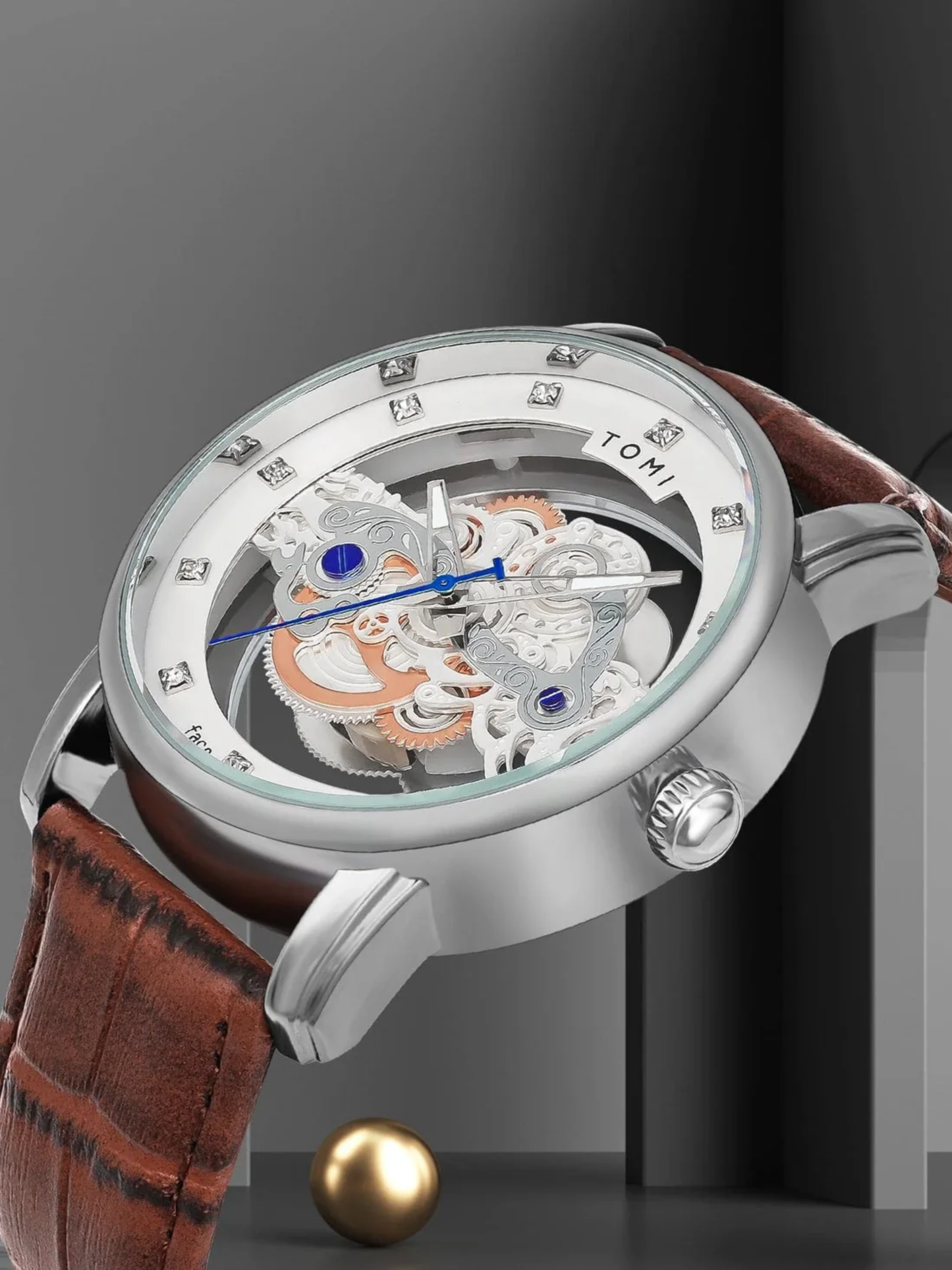 TOMI T-102 Face Gear Analog Display Dual Strap Watch