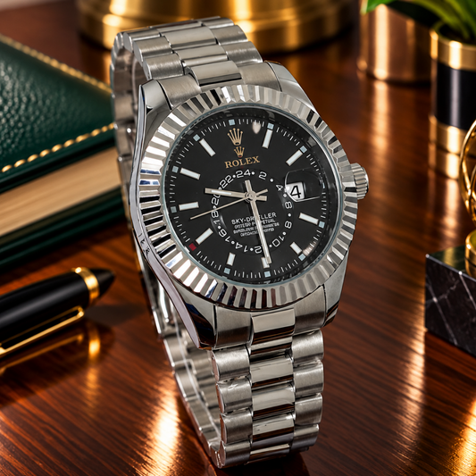 RLX Sky-Dweller Oyster Perpetual Analog Display Chain Watch With Date Function
