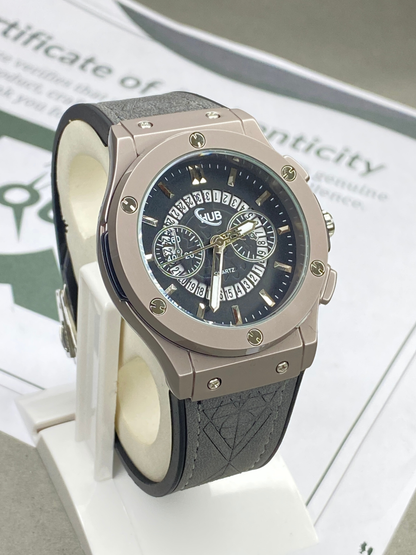 HUB Geneve Analog Display Straps Watch With Date Display & Master Lock