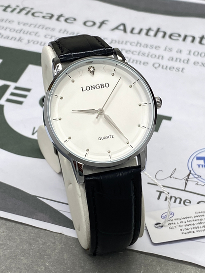 Longbo Analog Quartz Round Dial Stainless Steel Case Straps Watch For Men